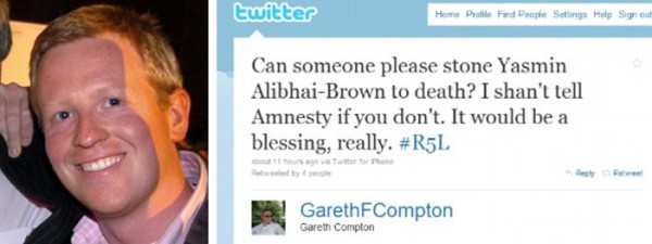 ▲ 지난 달 보수당 소속의 버밍엄 시의원 Gareth Compton은 자신의 트위터에 남긴 글로 인해 ‘살인 고무 행위’ 혐의로 구속되었다. 